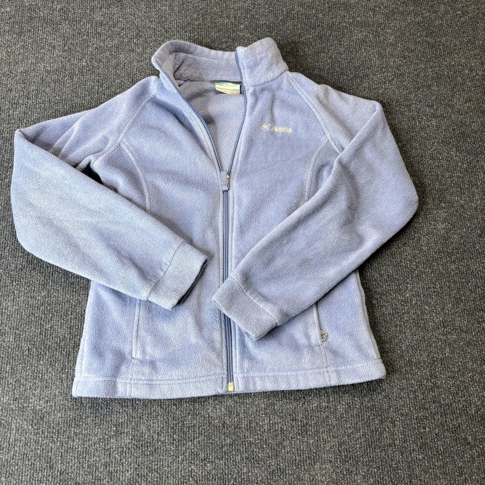 Columbia Jacket Womens Medium Purple Fleece Full Zip Collared Pockets Hiking